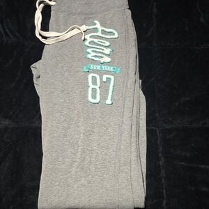 Aeropostale Gray Joggers with Teal Accents
